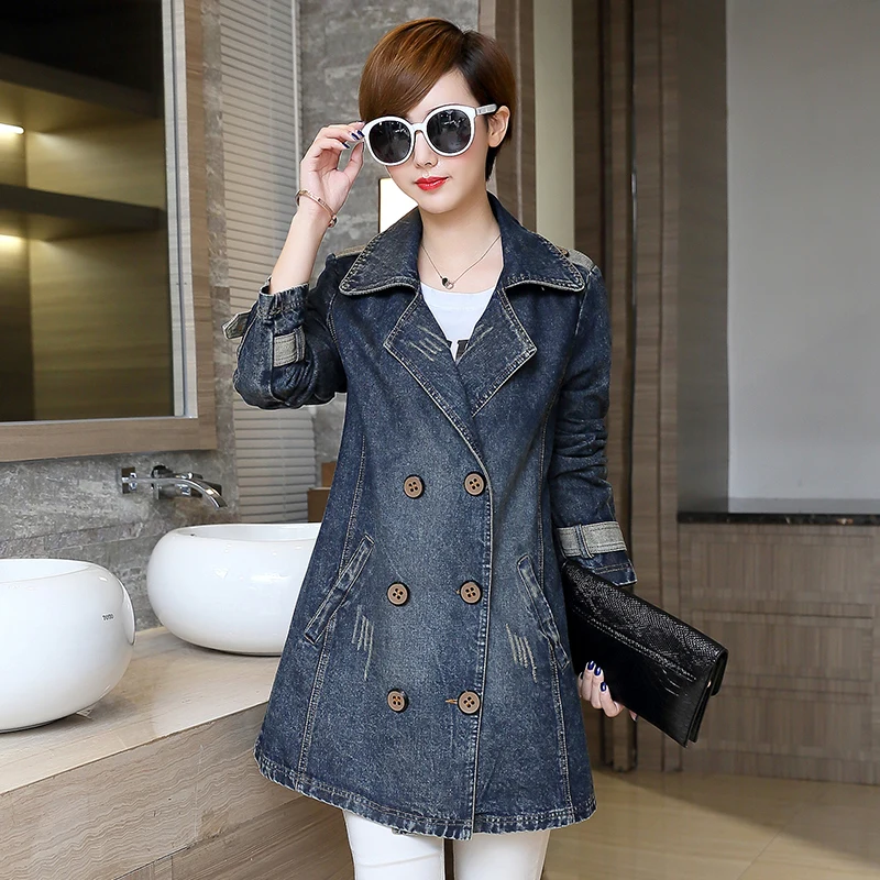 

Plus Size S-5XL New Spring Fashion Oversized Women Denim Jacket Jeans Coat Long Sleeve Autumn Outerwear Coats Female