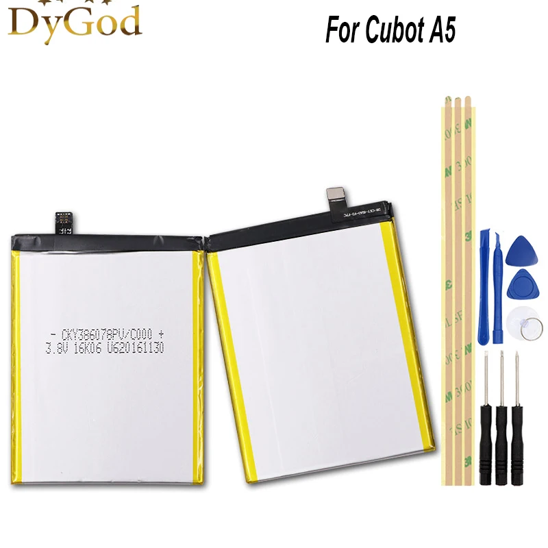 

DyGod 3000mAh Battery For Cubot A5 High Quality mobile phone Replcaement Battery For Cubot A5 with Tools Set