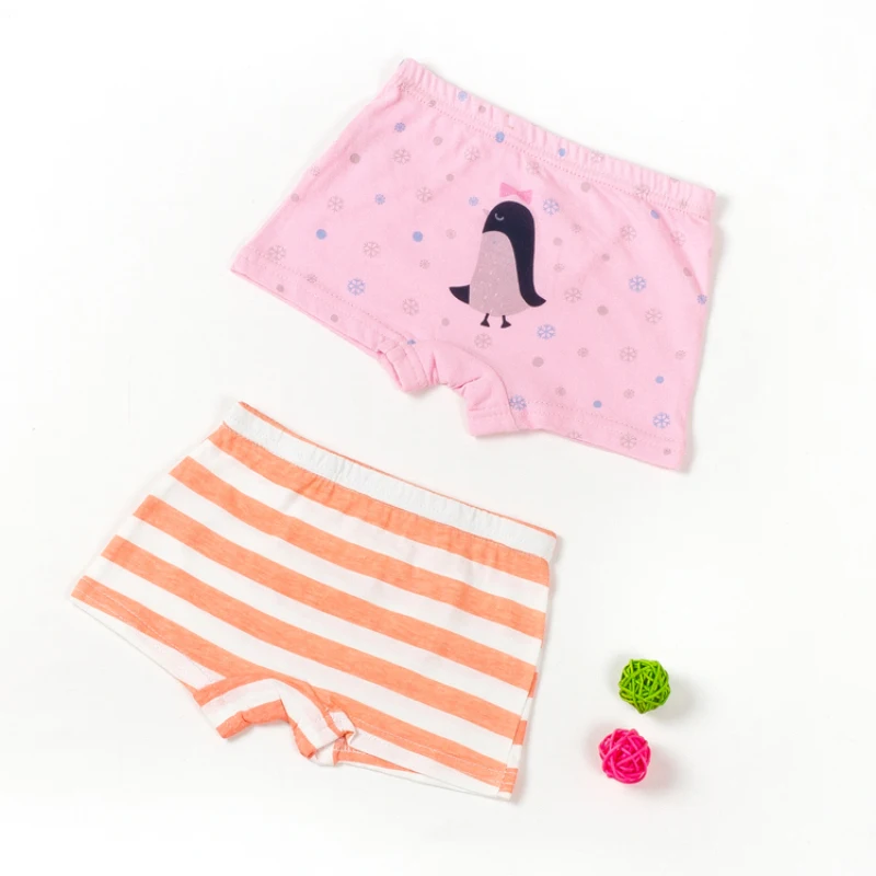 2 шт./партия детские трусы с рисунками милые трусики для девочек боксеры нижнее