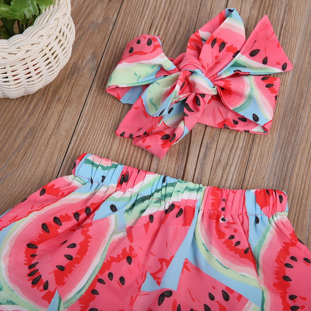 Emmababy Fashion Cute Newborn Kids Baby Girls Clothes Set Summer Romper Watermelon Off Shoulder Outfits | Мать и ребенок