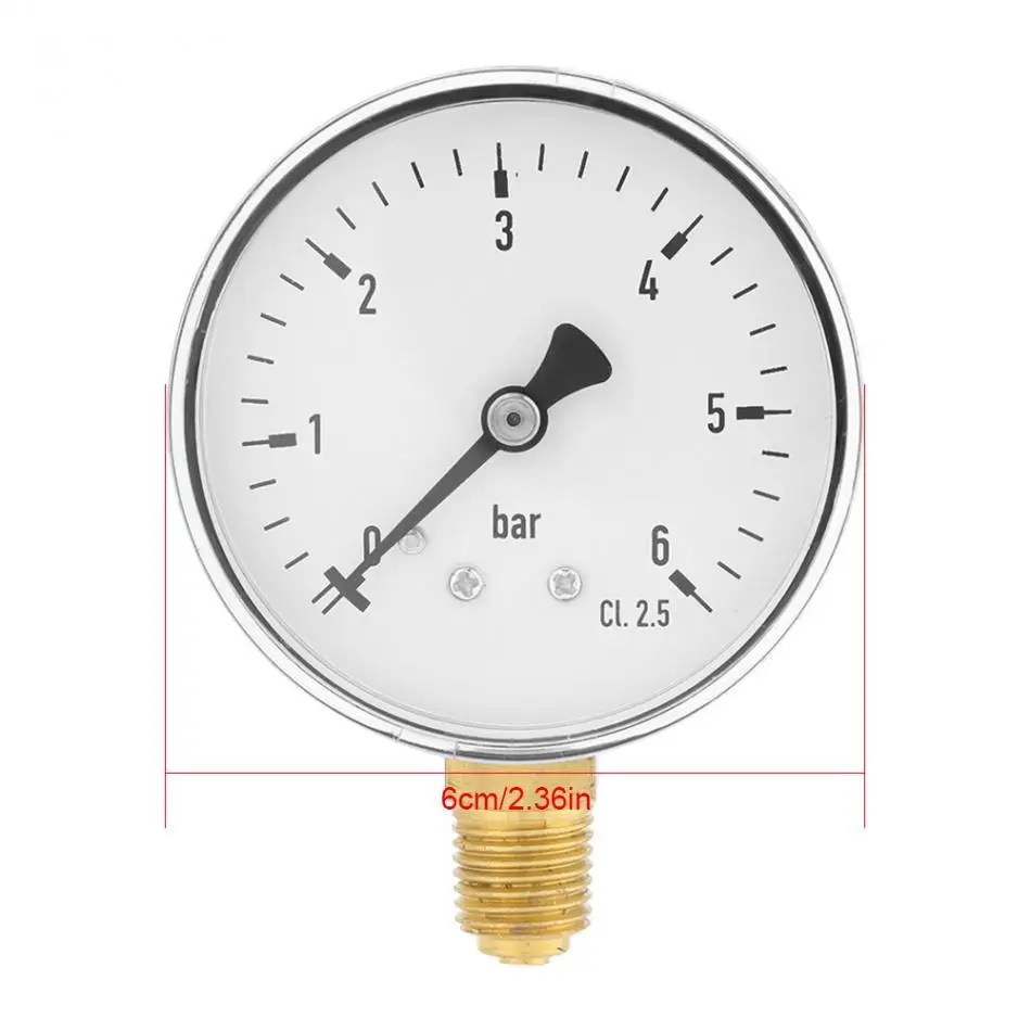0 6bar 1/4 &quotNPT резьба манометр Боковое крепление 6 см циферблат пластина для топлива