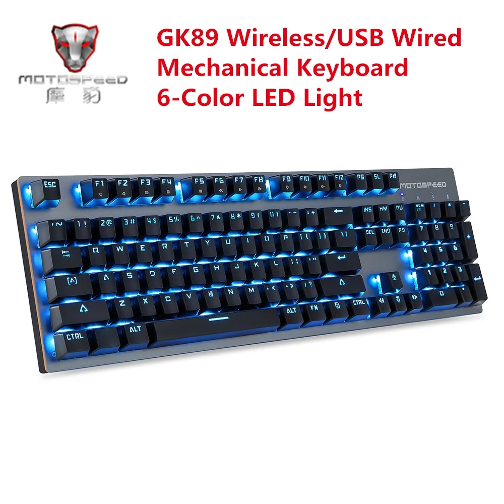 Motospeed GK89 Bluetooth клавиатура беспроводная/USB механическая 104 клавиш с RGB подсветкой Беспроводная игровая