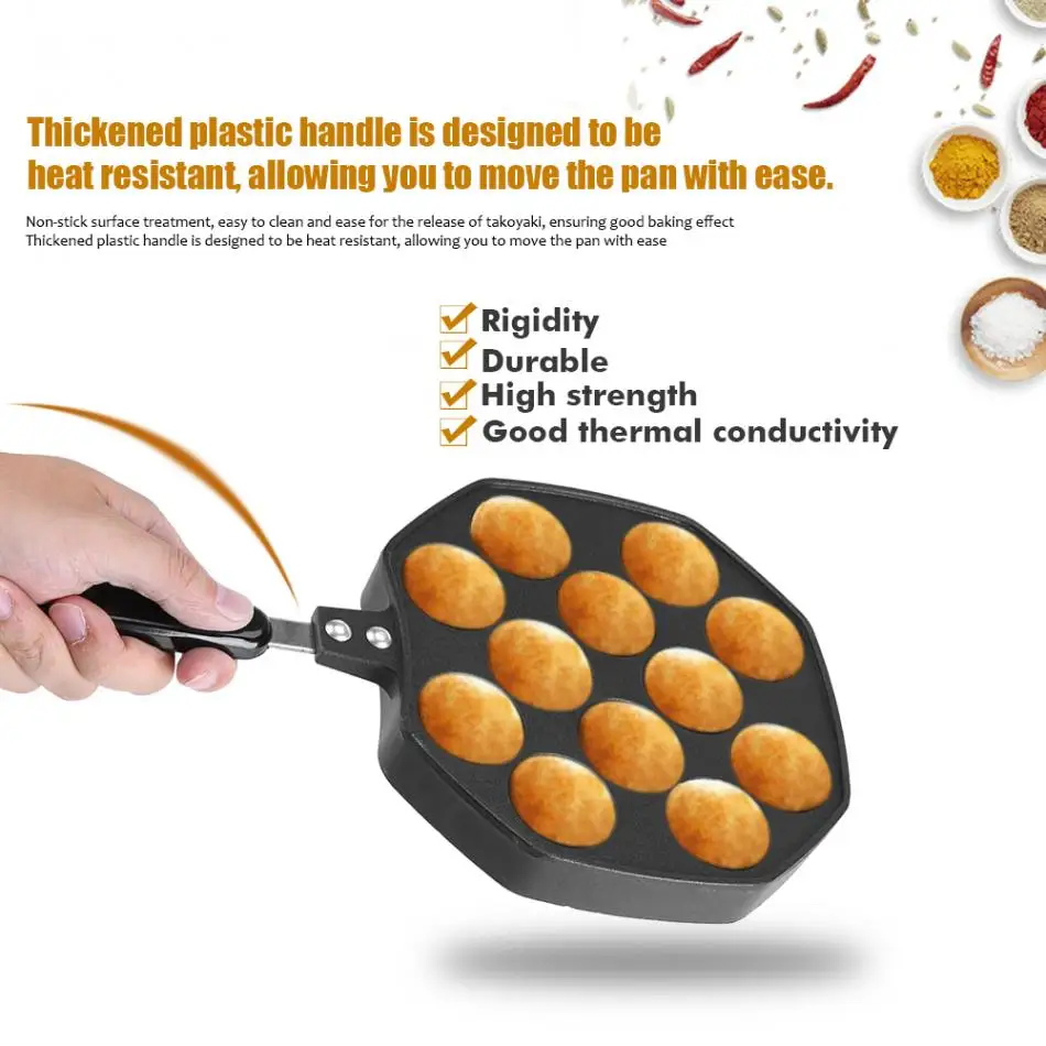 Алюминиевая антипригарная плита-Осьминог Takoyaki с 12 емкостями форма сделай сам для