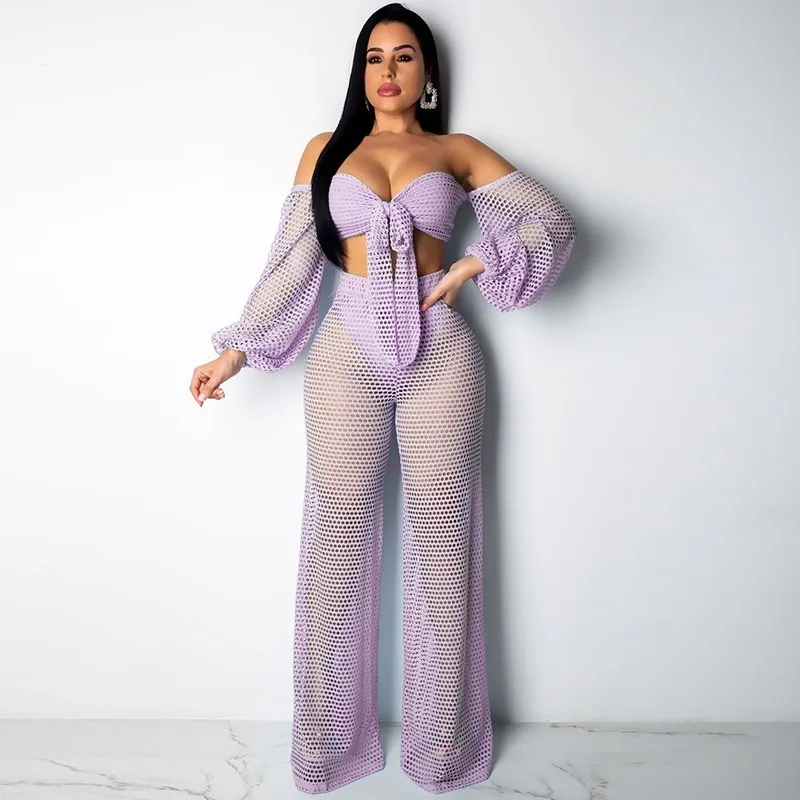 Женский комплект из двух предметов с вырезами 2 широким рукавом-фонариком летняя