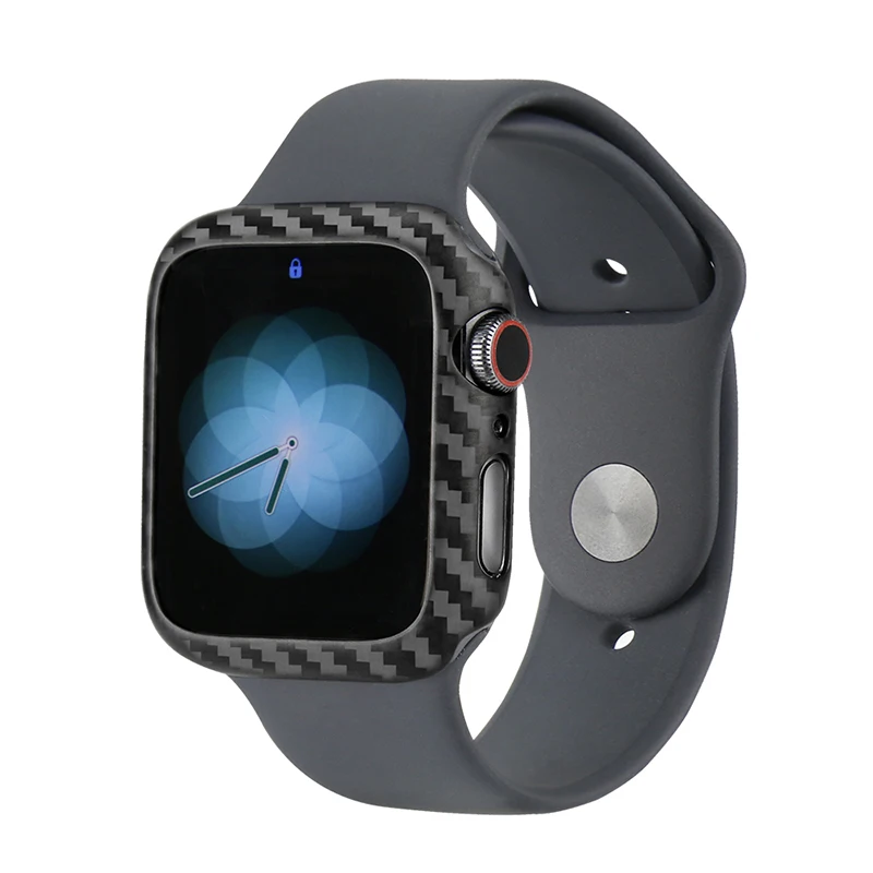 Protective Case For Apple Watch Series 5 4 40mm 44mm Genuine Carbon Fiber Watch Cover For Apple iWatch Series 4 5 Frame Housing