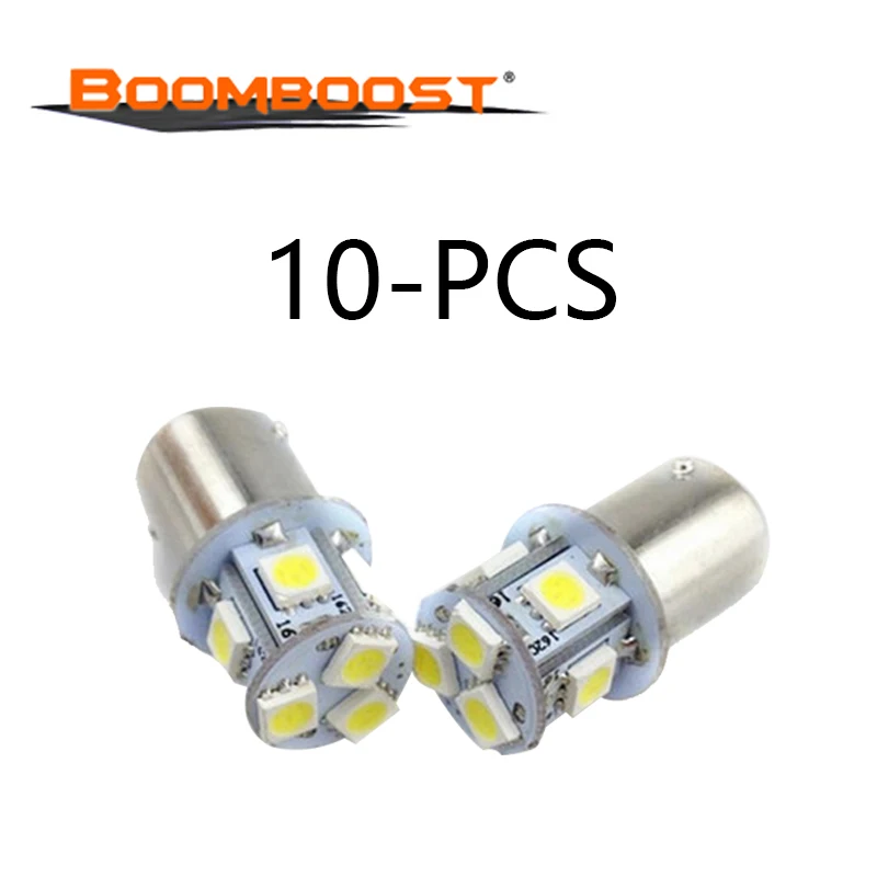 Автомобильные задние лампы 10 шт./лот BA15S 1 9 Вт 8LED дверь зазор внешняя лампа