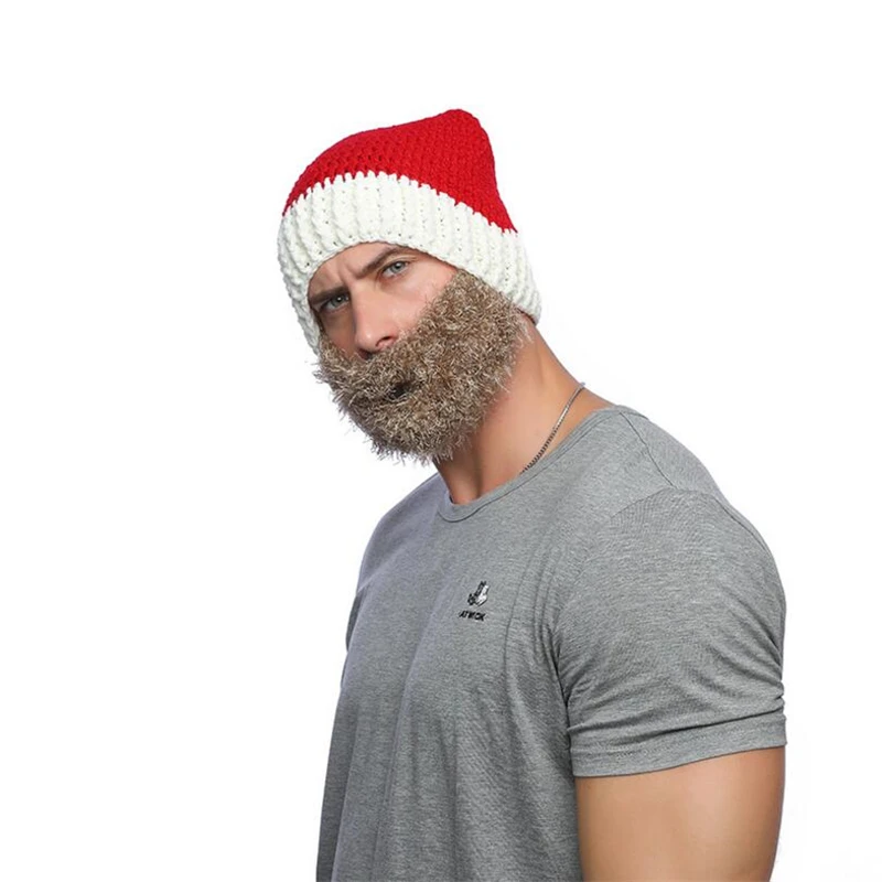 IANLAN Unisex Halloween/Christmas Funny Santa Claus Hats Winter Casual Caps Beard Style Mask Beanies for Men Women IL00197 | Аксессуары