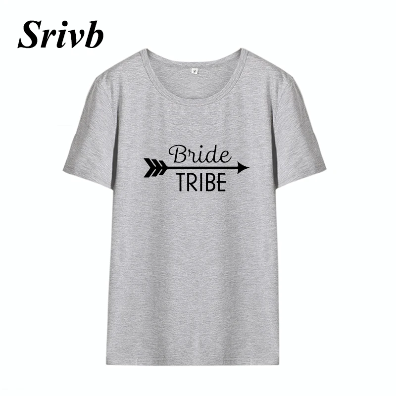 Srivb надпись Bride Tribe графическая женская футболка с круглым вырезом Harajuku большие