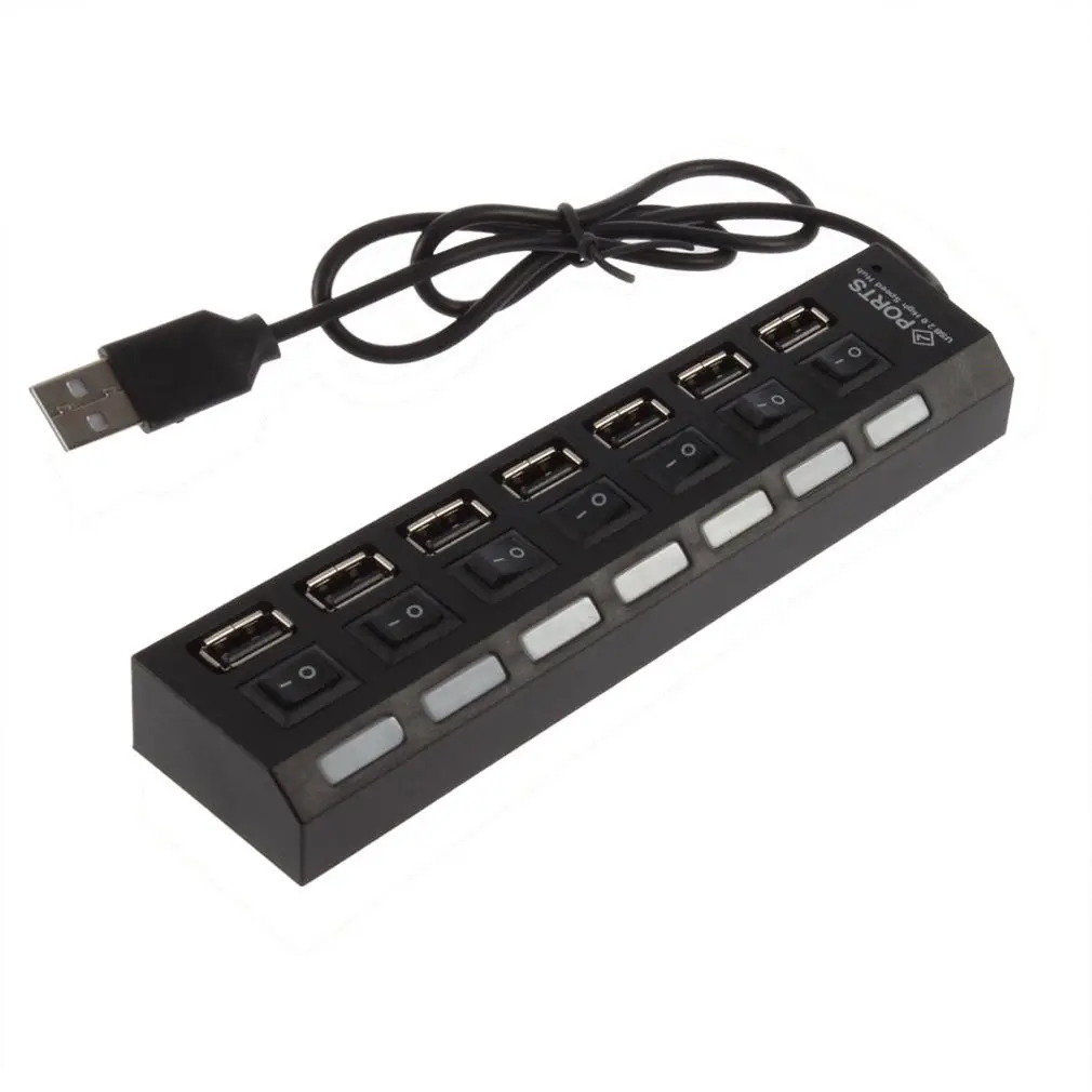 Высокоскоростной USB разветвитель с 7 портами 2 0 Мбит/с 480 Мбит/с|Зарядные