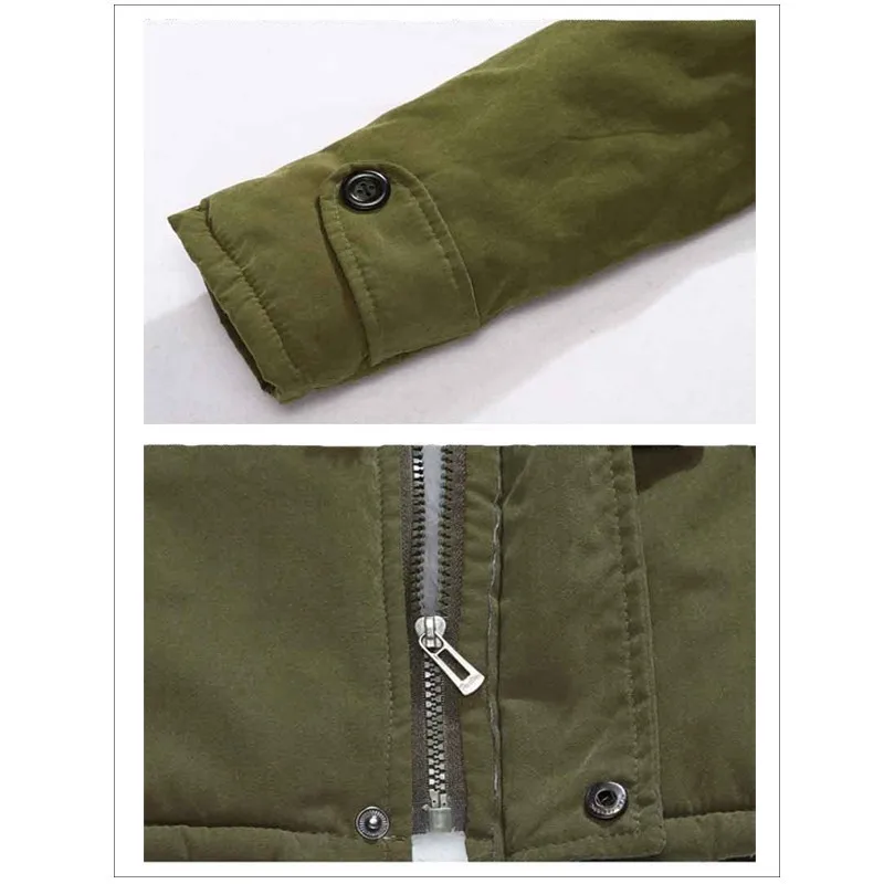 Men's Parkas New X-long Korean Solid Velvet Thick Zipper Warm Coat Hoodie Parkas Man Winter Jacket Large Size S-4XL
