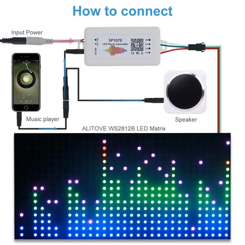 Светодиодный контроллер WS2812B WS2811 Bluetooth для синхронизации музыки управление через