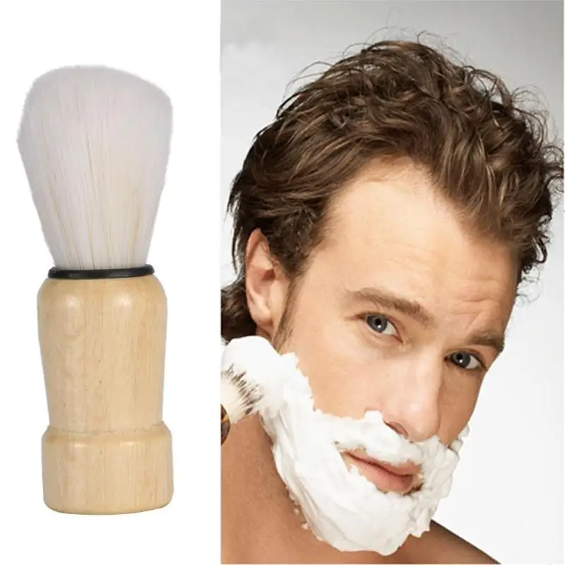 New Men Shaving Brush Salon Facial Beard Shave Tool Razor Cleaning Appliance with Wood Handle Dropshipping | Красота и здоровье