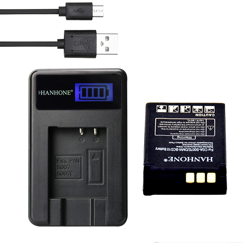 Аккумулятор и зарядное устройство с ЖК-дисплеем для Panasonic DMC TZ1 TZ2 TZ3 TZ5 TZ4 TZ50 TZ11 TZ15 1700