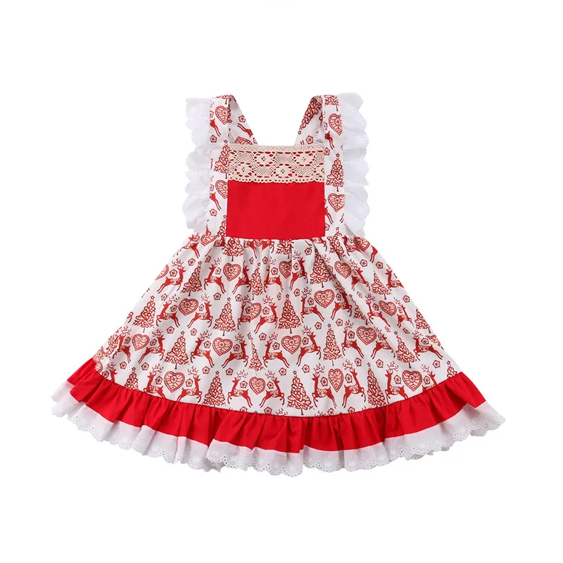Christmas Kids Baby Girl Sleeveless Dress Lace Floral Tulle Party Sundress | Детская одежда и обувь