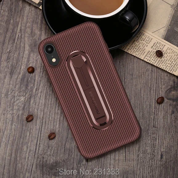 Чехол из углеродного волокна C ku с подставкой мягкого ТПУ + ПК для Iphone X XS MAX XR 8 7 PLUS 6