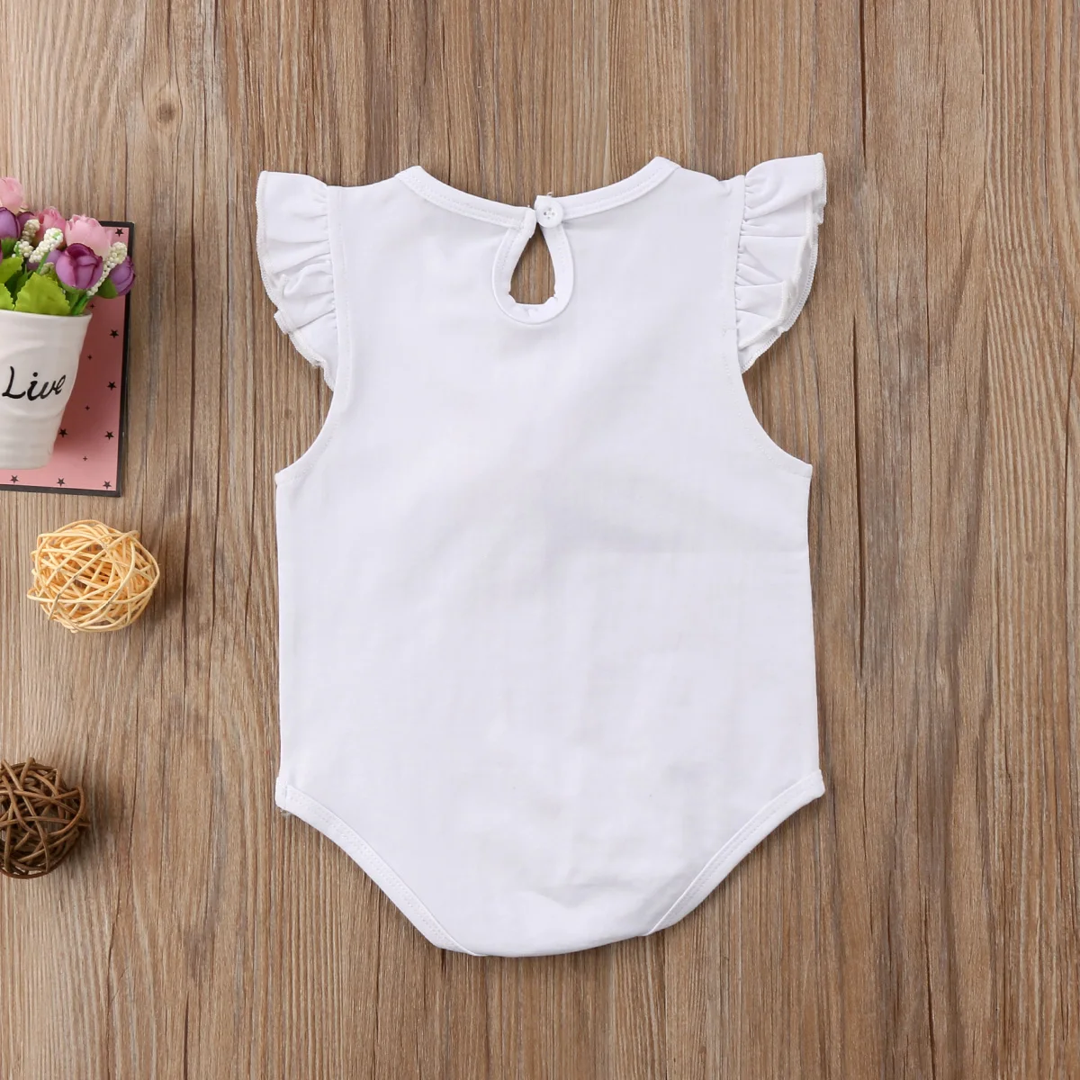 

Infant Baby Kids Girls Flamingo Tulle Flower Cotton Bodysuit Babies Summer Sleeveless Sunsuit Bodysuits Outfits Summer 0-18M
