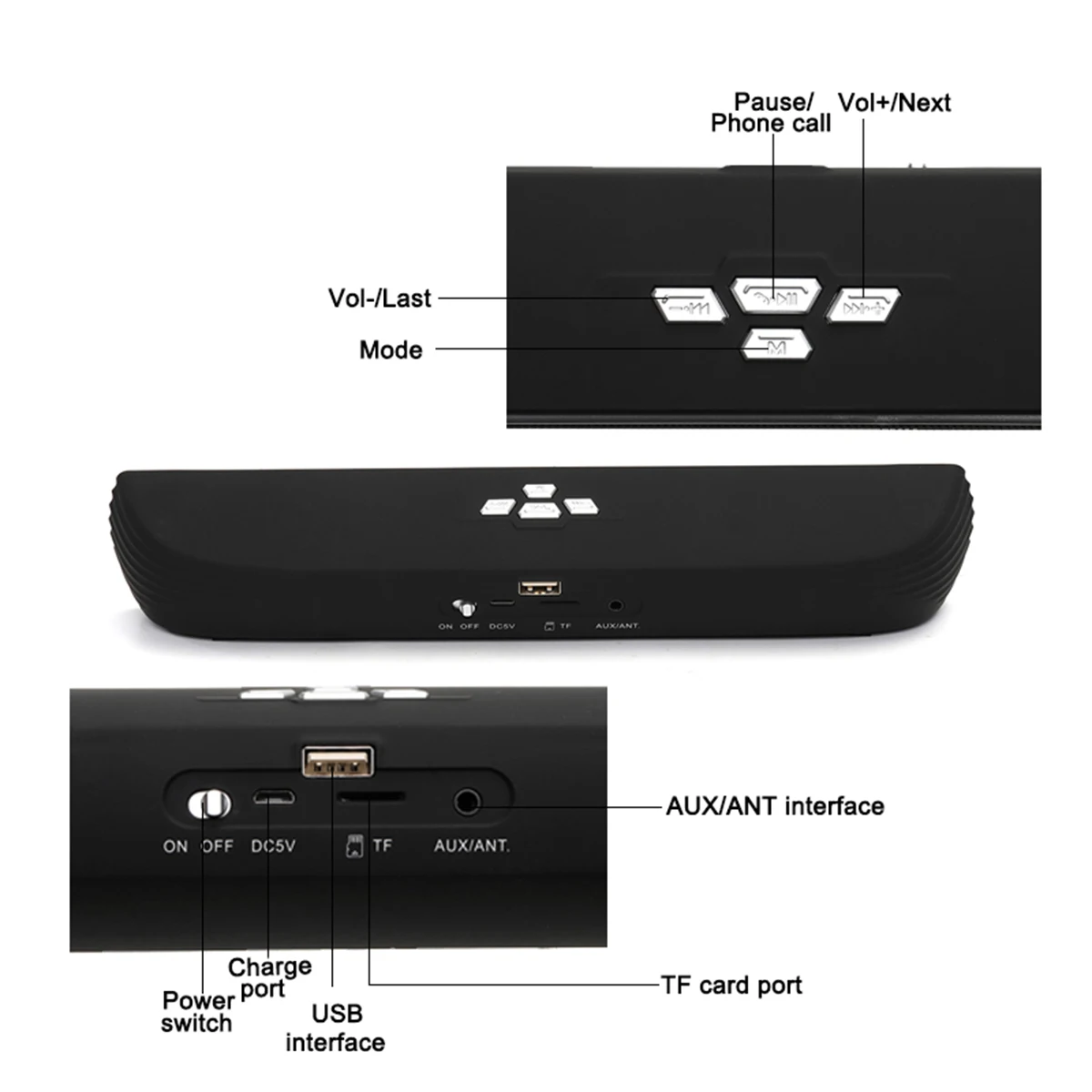 CLAITE D007 яркая Беспроводной стерео Bluetooth Саундбар Главная Настольный динамик с