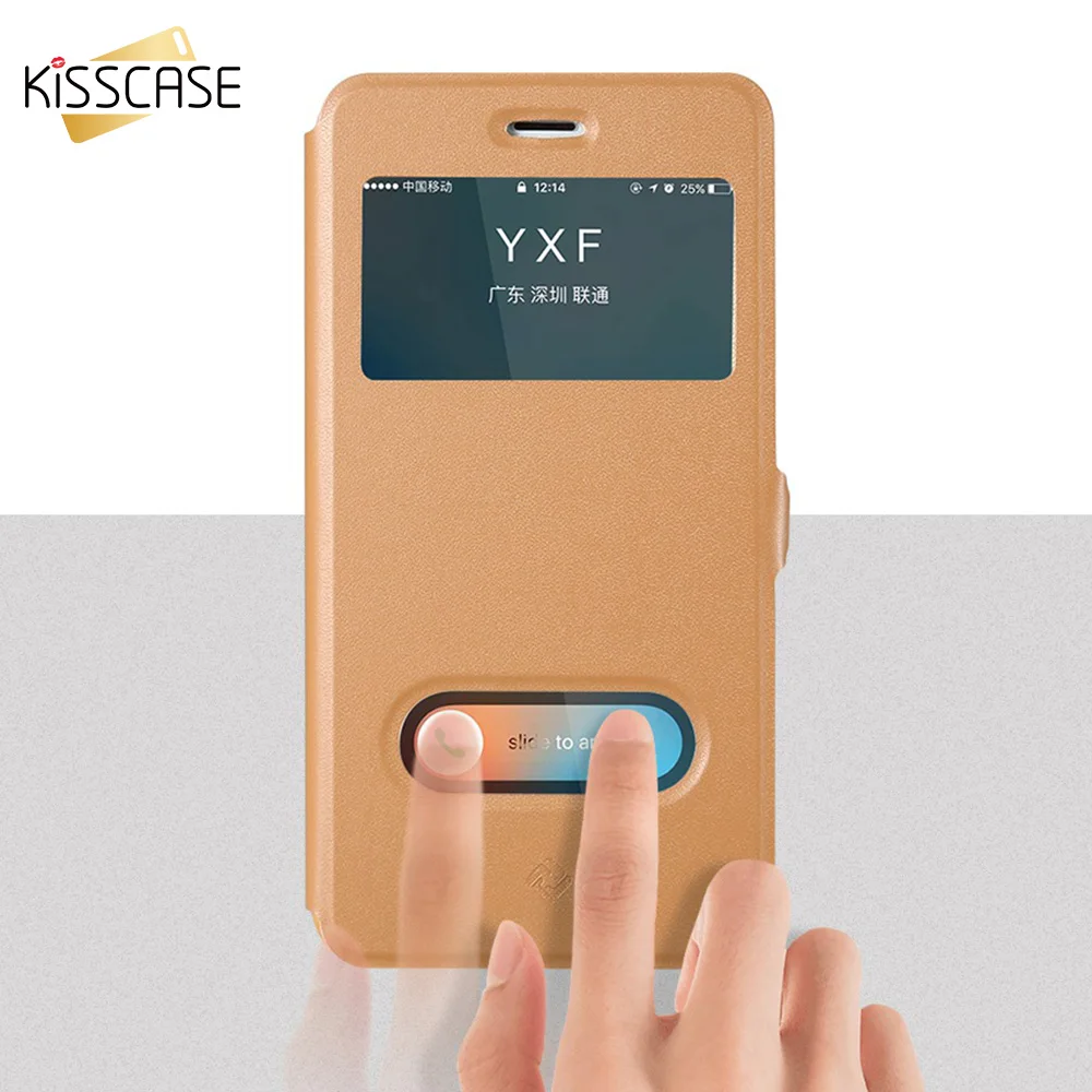 Чехол из искусственной кожи KISSCASE для Samsung Note 4 5 S4 S5 Galaxy S8 Plus S7 S6 Edge с откидной