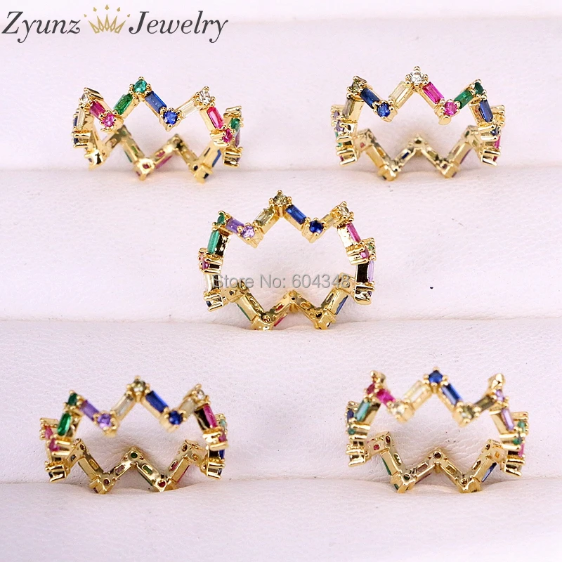 5 шт. летнее блестящее Радужное кольцо с фианитом для женщин женские подарки