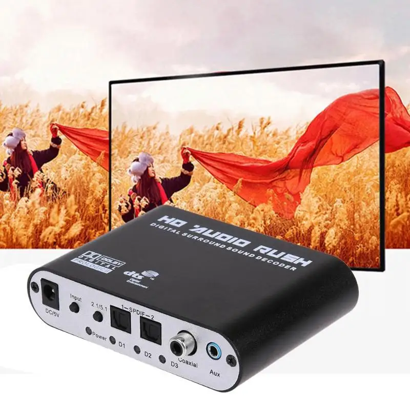 5 1 CH аудио декодер SPDIF коаксиальный к RCA DTS AC3 цифровой усилитель аналоговый