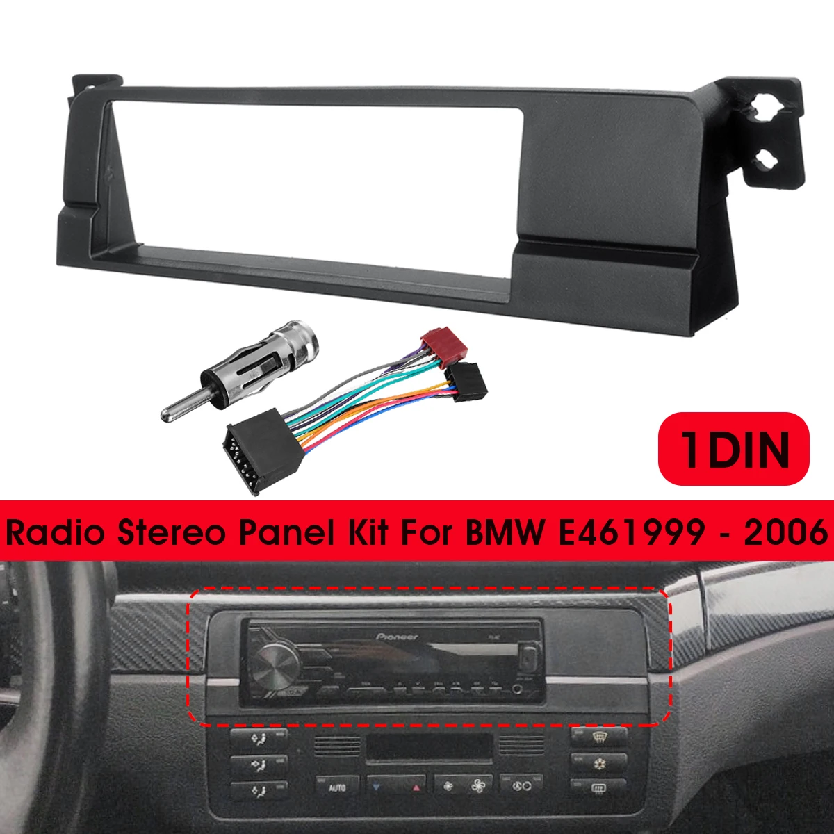 Автомагнитола 1 Din с обшивкой и объемной рамой для BMW 3 Series E46 DVD стереопанелью серии