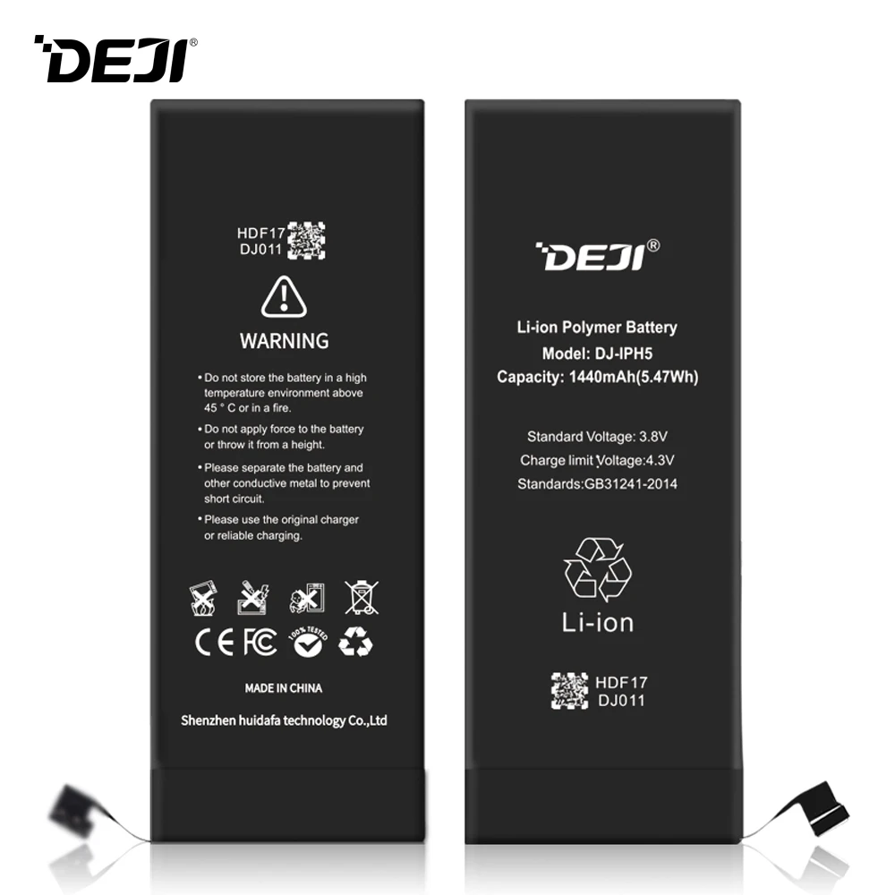 Deji батарея для iPhone 5 5G Apple iPhone5 1440mAh Емкость встроенные литий-полимерные батареи +