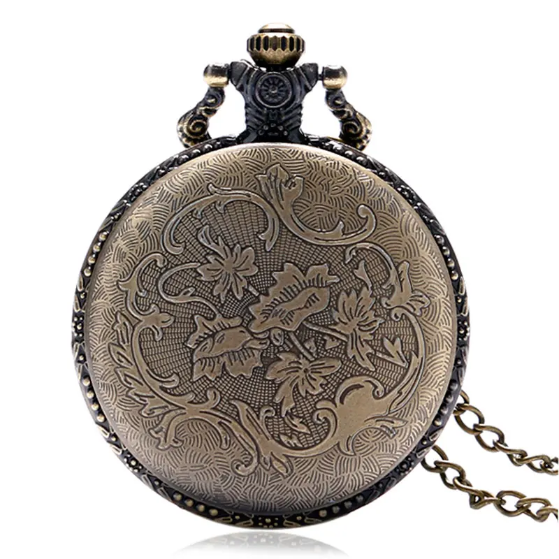 Рождественский подарок кварцевые карманные часы с бронзовым тигром отверстием