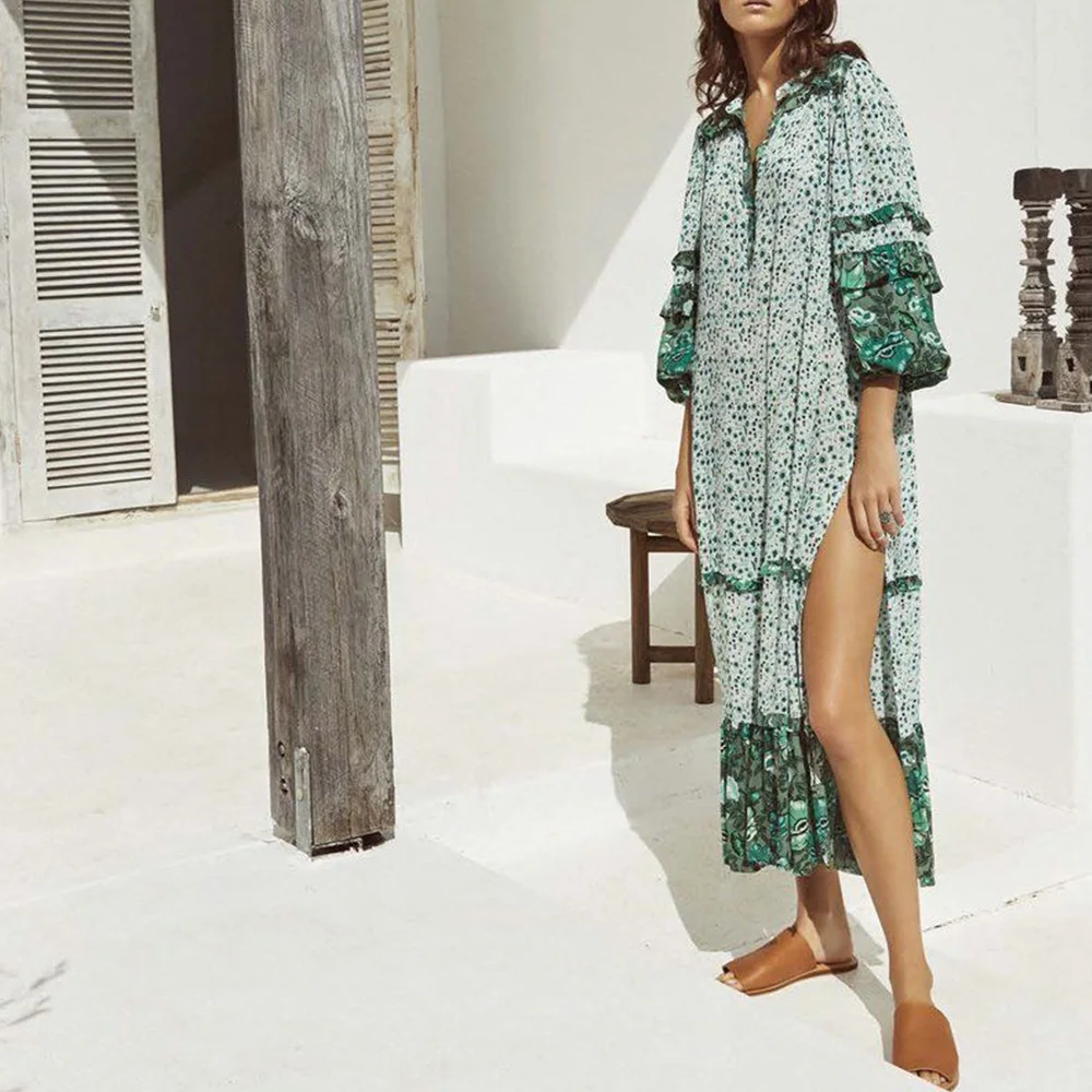 Женские Наряды Бохо Хиппи Boho фестиваль вечерние пляжные Разделение Повседневное