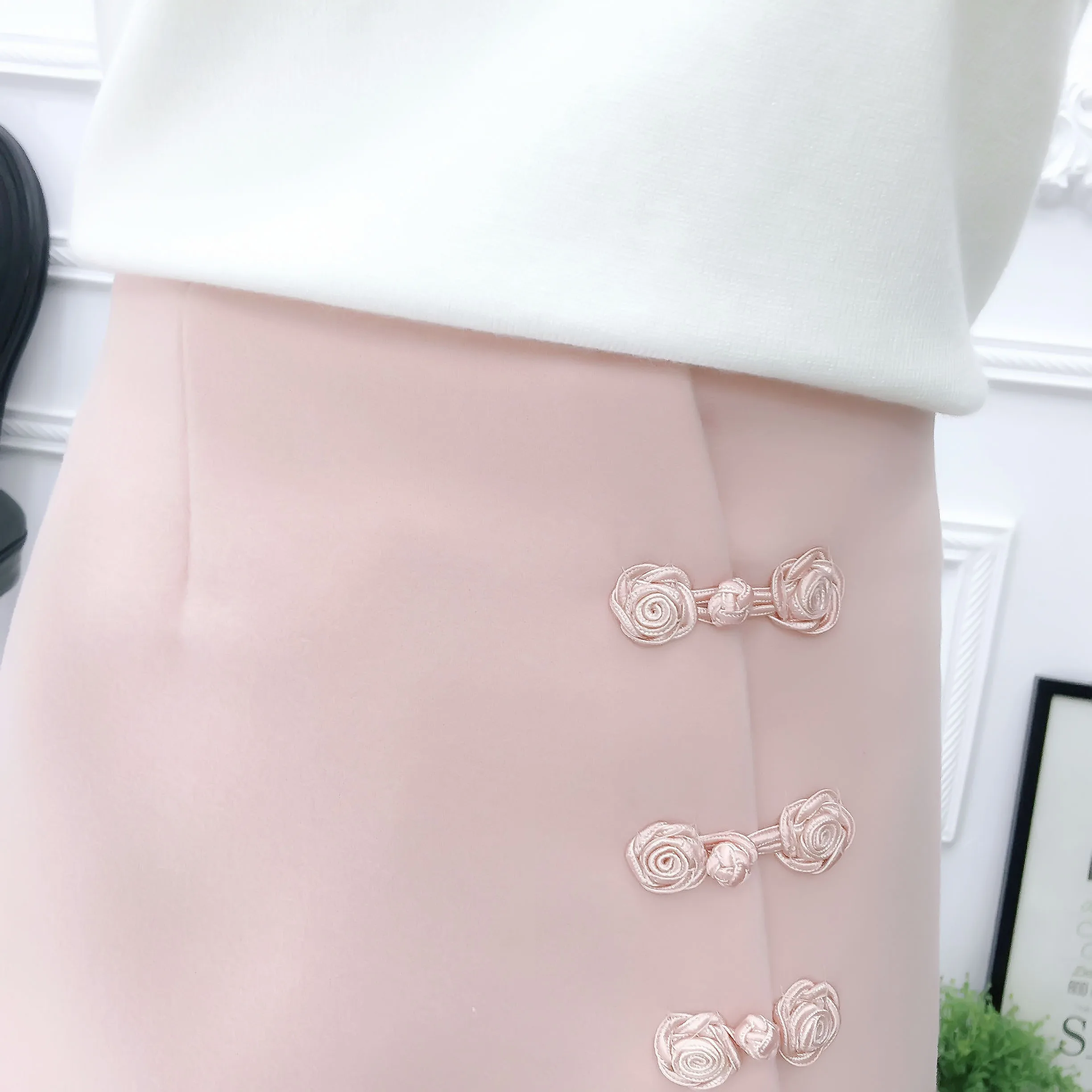 

suit women white top sweater knitting 2 pcs clothing set button woolen cloth skirts two-piece outfit vestido girl clothes SALE