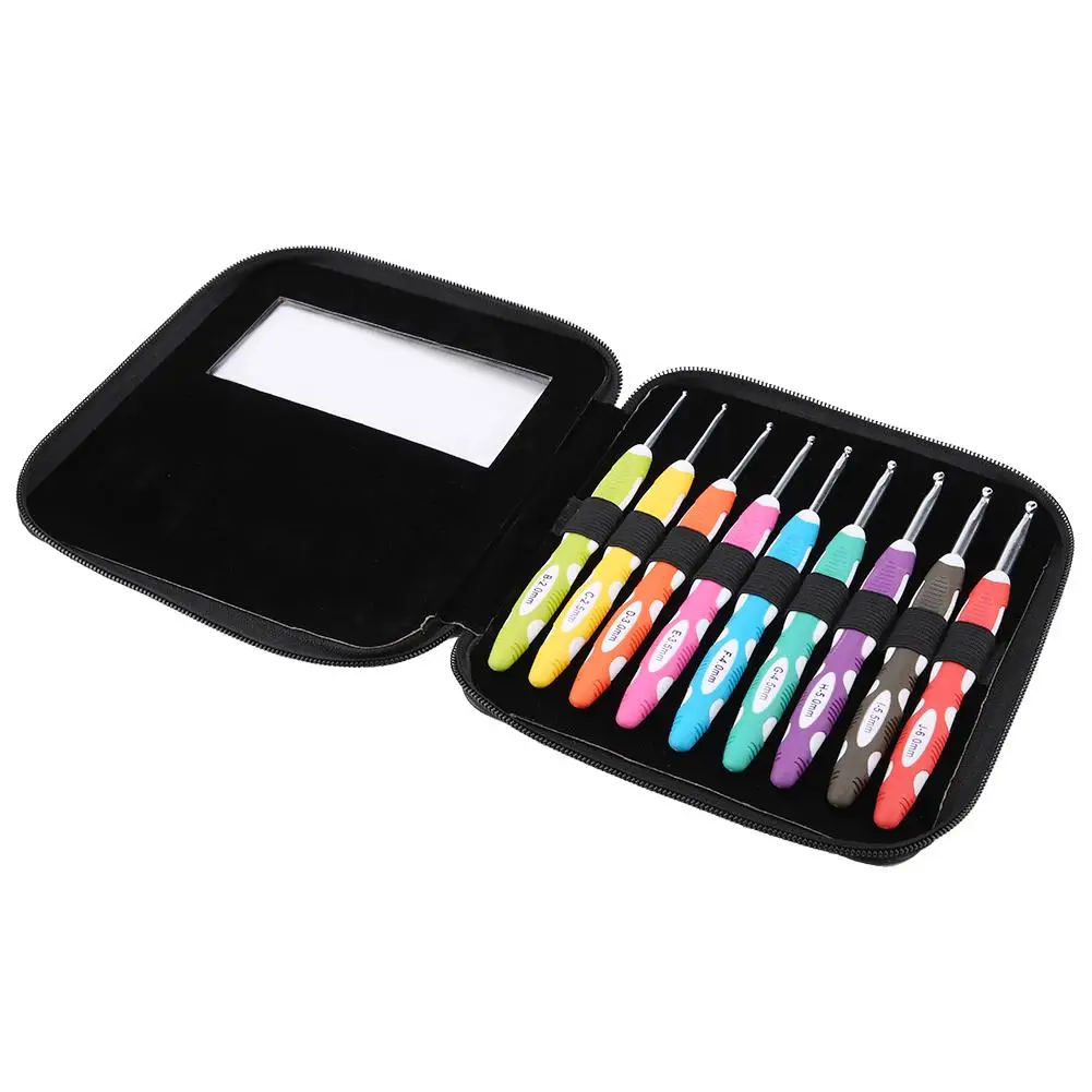 Набор из 9 предметов для вязания крючком набор алюминиевого сплава ручной работы