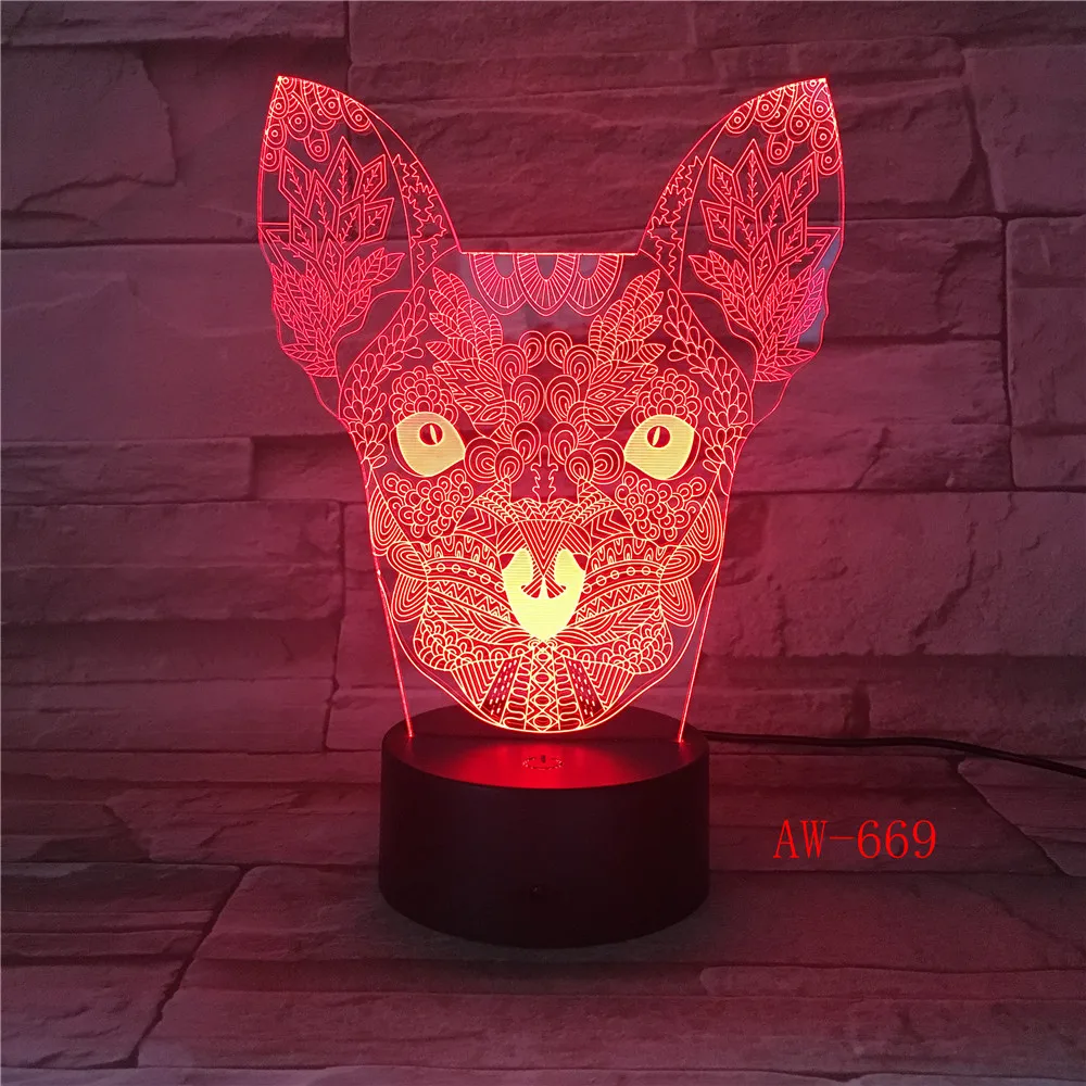 СВЕТОДИОДНЫЙ ночник в виде 3D кошки с USB-зарядкой комнатный декоративный