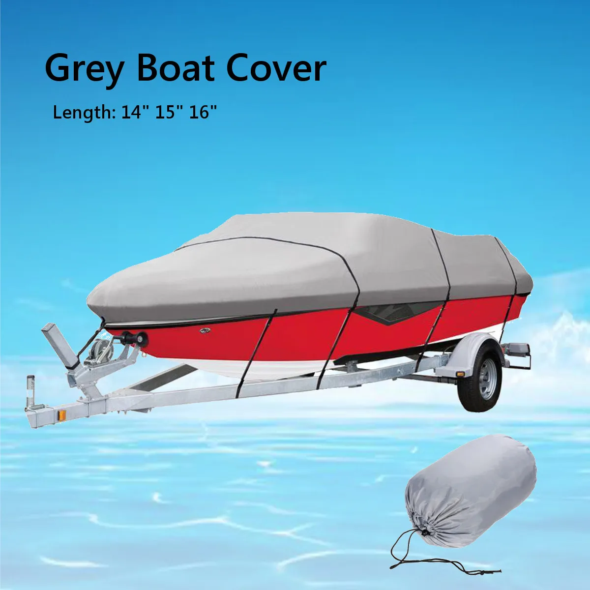530X290cm V Hull Trailerable Крышка для лодки Водонепроницаемая Рыбалка лыжные басы