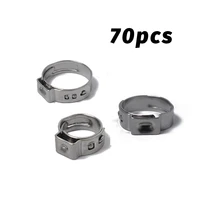 70pcs 5 3 14 0mm single ear hydraulic hose clamp o clip pipe fuel air stainless steel