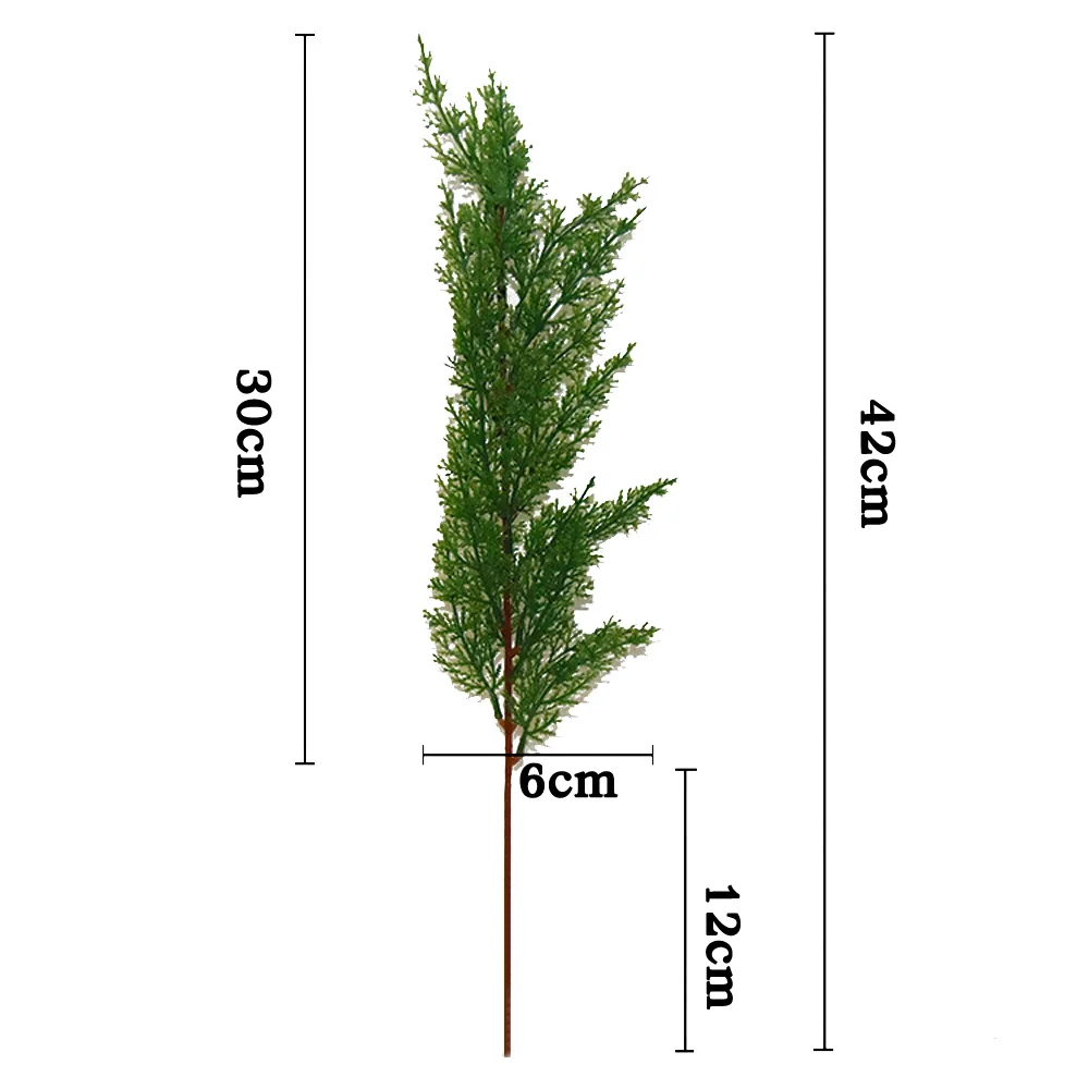 10х искусственные листья ветки сосны кипарисовые имитация ветвей домашний декор