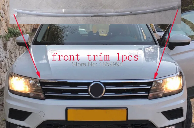Для 2017 2021 VW tiguan mk2 передняя крышка капота гриль губы молдинг отделка бар гарнитура