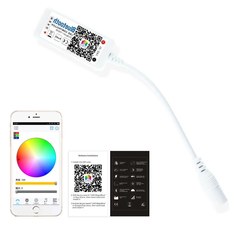 ARILUX SL LC07 RGBW контроллер супер мини светодиодный bluetooth 4 0 приложение Диммер для