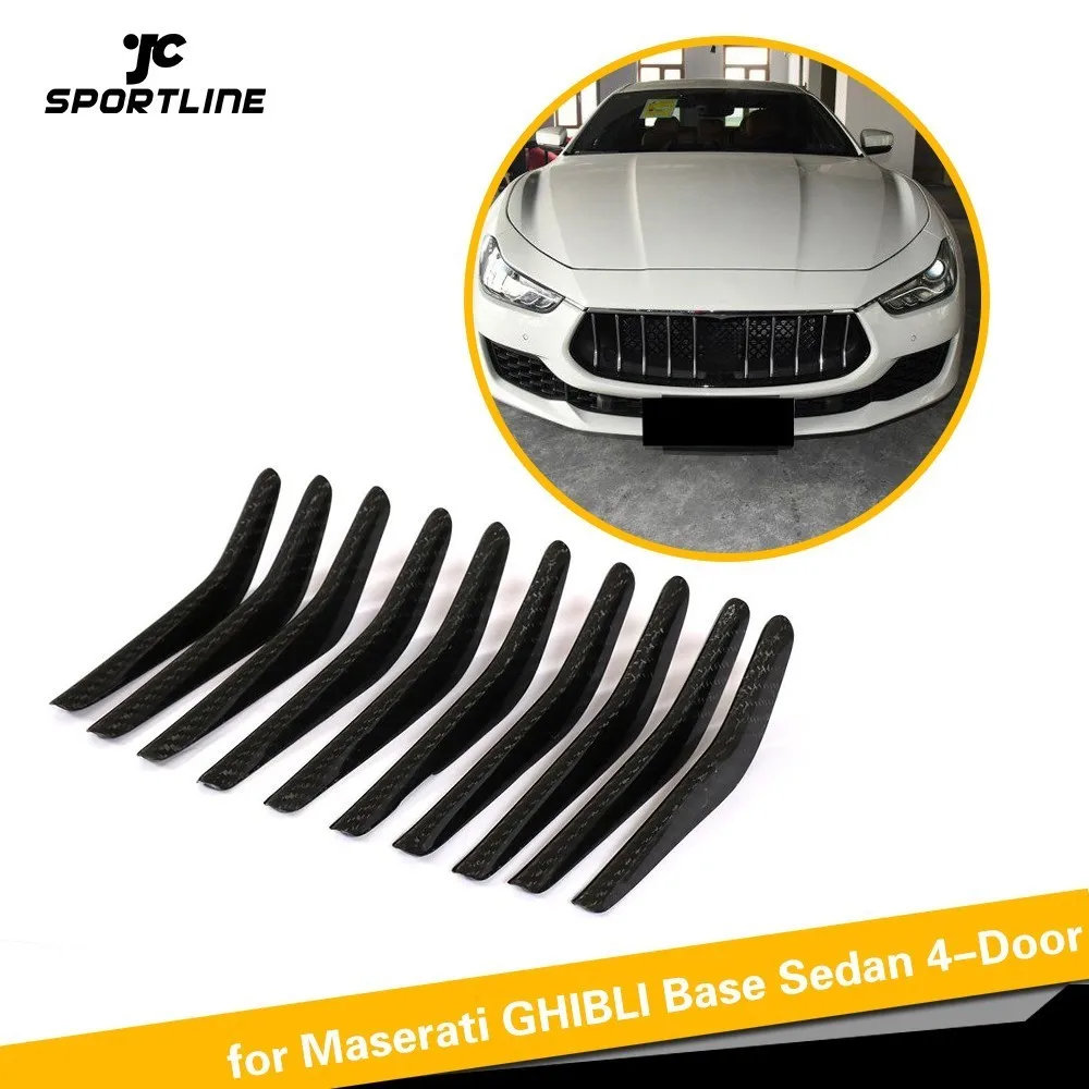 

10pcs Grille Trims For Maserati Ghibli 2018 S Q4 Sedan 4-Door Carbon Fiber Grill Strips