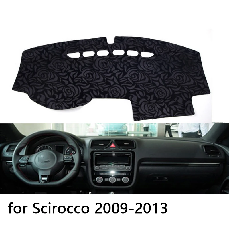 Rose Pattern Non-slip Car Dashboard Cover Dash Mat Pad DashMat ANti-UV Sticker for Volkswagen Scirocco 2009-2013 Styling | Автомобили и