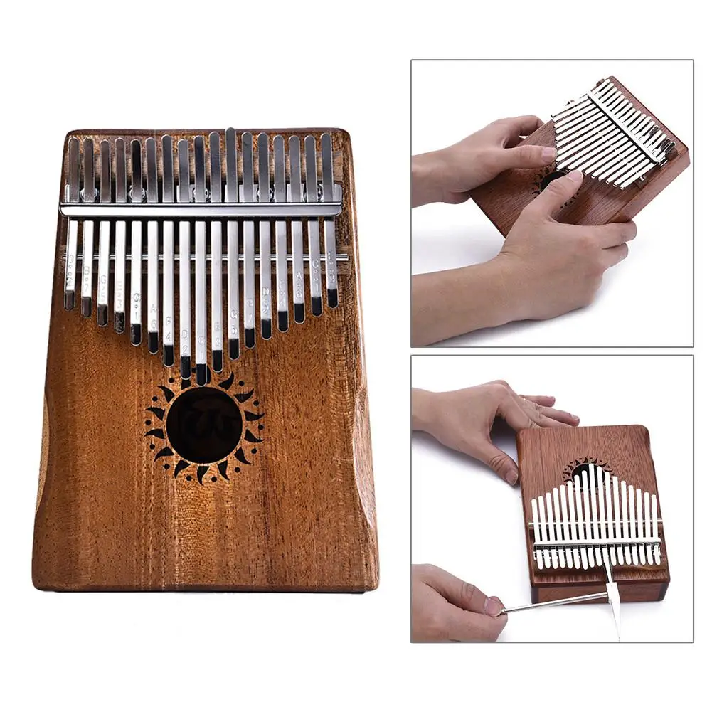 Muspor 17 клавиш Kalimba большой палец пианино дети взрослые Твердые красное дерево | Пианино -32962238294
