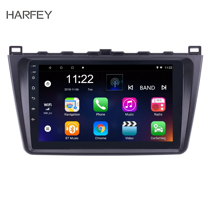 Harfey Android 7 1/8 1 9 &quot2Din GPS автомобильный радиоприёмник для 2008 2009 2010 2011 2015 Mazda 6 Rui крыло