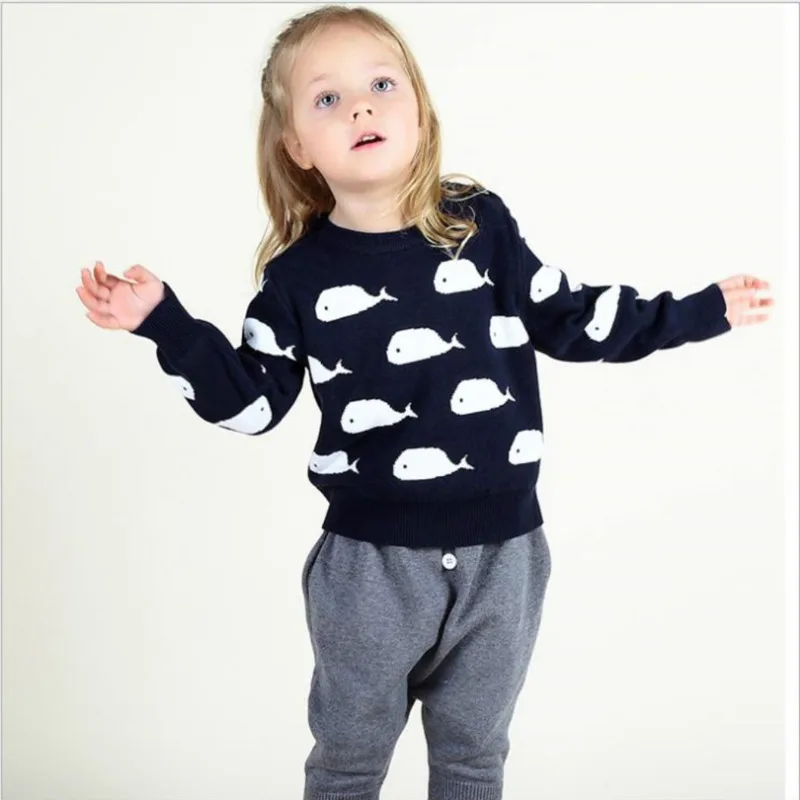 2019 Children Sweater Baby girl winter Boys kids sweaters Girls Knitted Lovely Whale Pullover Cardigans Clothes Outerwear |