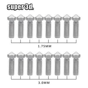5 шт. цельнометаллические насадки вулкан из нержавеющей стали для 3D принтера 0,2-1,2 мм для 1,753,0 мм дополнительные удлиненные насадки M6