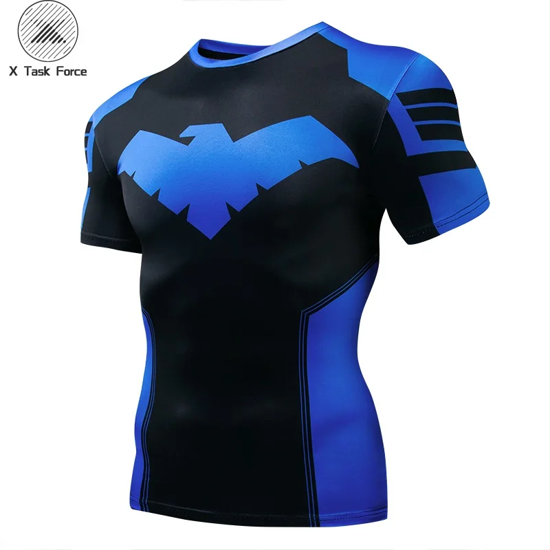 Мужская компрессионная футболка Nightwing с 3D принтом забавная одежда для фитнеса