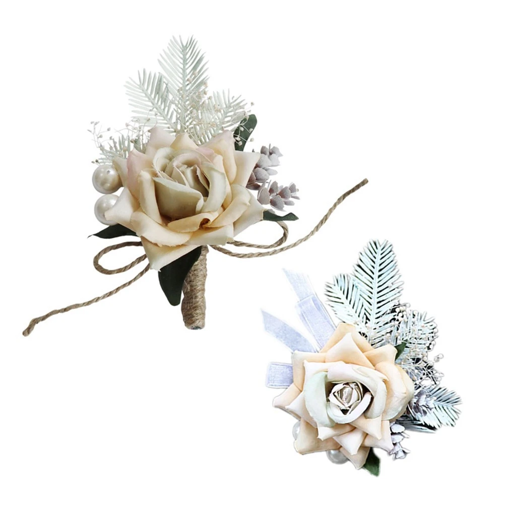 2 шт. Свадебный красивый цветок на запястье искусственный Декор брошь элегантный