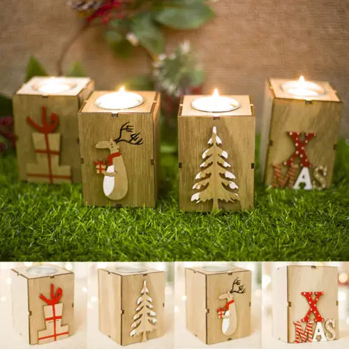 Деревянный подсвечник подставка Чай светильник для рождественской вечеринки