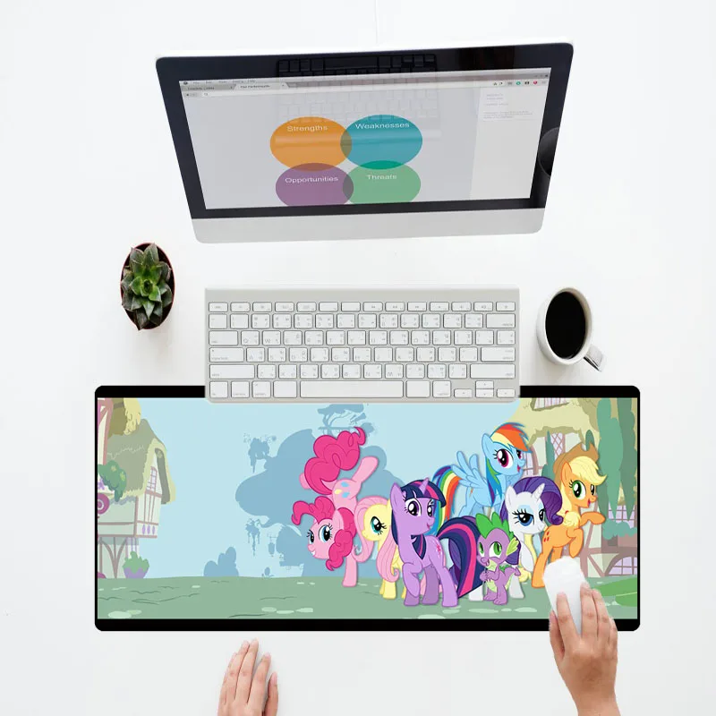 

XGZ Large Size My Little Pony Gaming Mouse Pad Home Office Computer Rubber 400X800X2MM Water-cooled Keyboard Games Mouse Pads