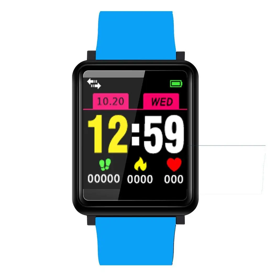 Unisex Casual Square Shape Waterproof LCD Screen Buckle IP67 230mAh USB 2.0 User Manual Closure Smart Watch | Электроника