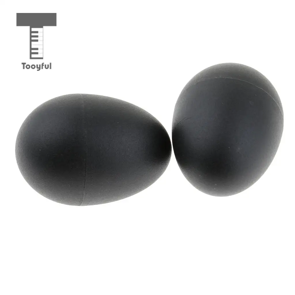 Tooyful Pack of 2 Plastic Sand Egg Shaker Hand Percussion Black Kids Baby Toddler Preschool Musical Rattle Toy