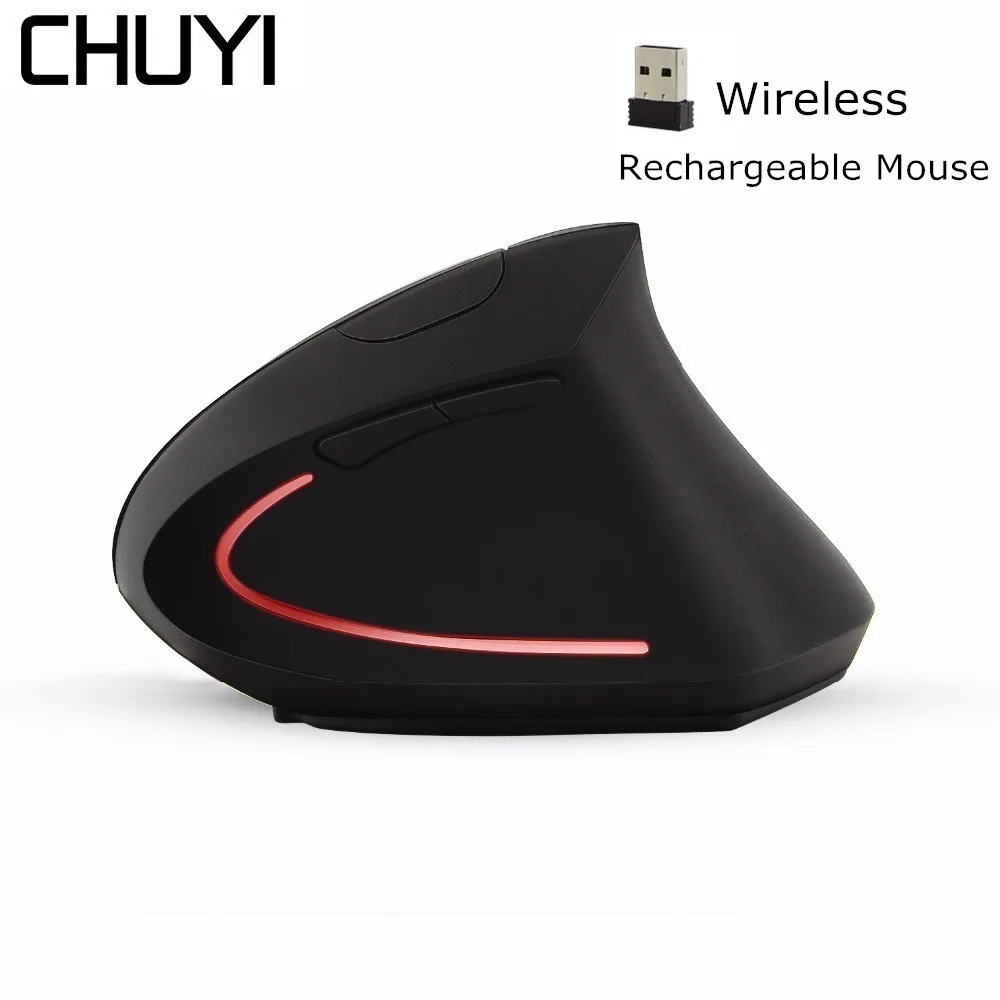 

CHUYI Wireless Vertical Mouse Rechargable Ergonomic1600 DPI USB Mause Optical Computer Mice Gaming Mouse For Laptop PC LOL Gamer