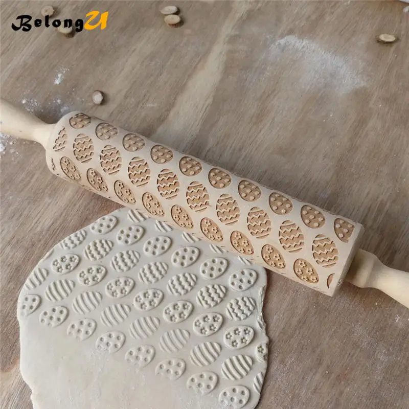 Easter Wood Rolling Pin Party Holiday DIY Decorations for Bakeware Cake Pizza Cookie Tools Baking Pastry Tool Pins Decor | Дом и сад